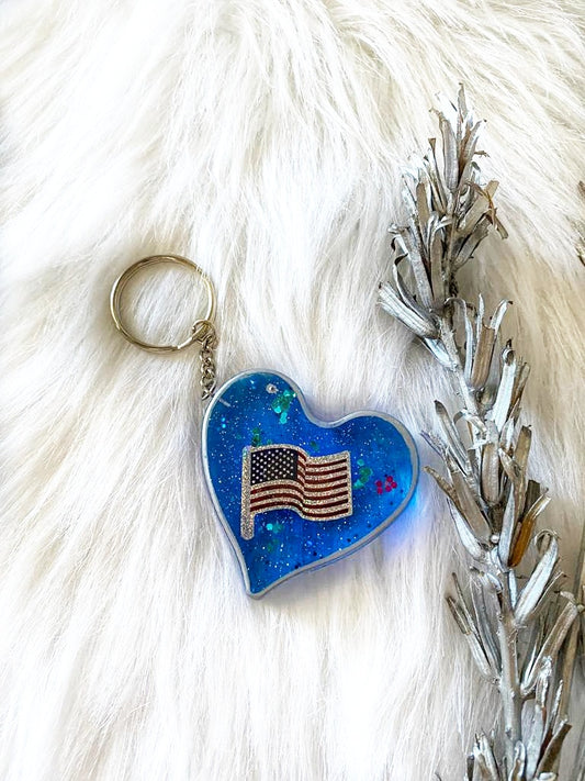 Flag Keychain Blue