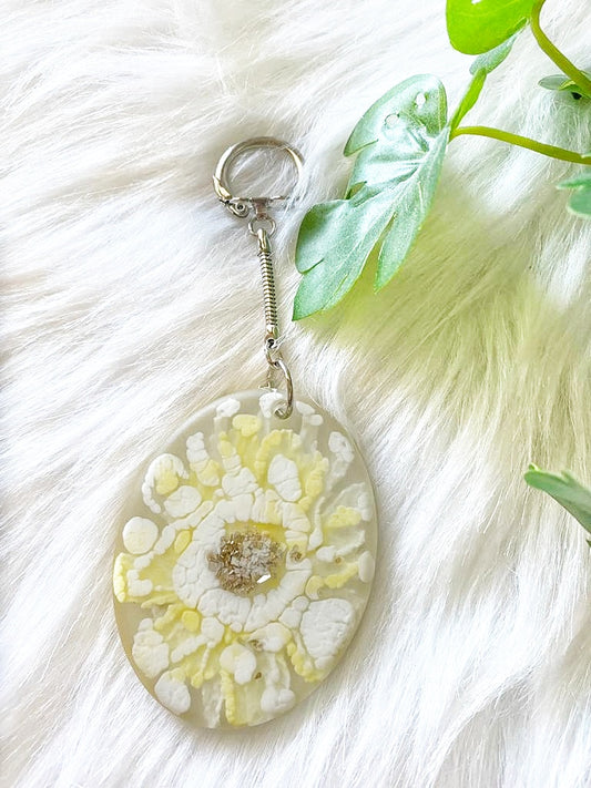 Yellow Floral Keychain