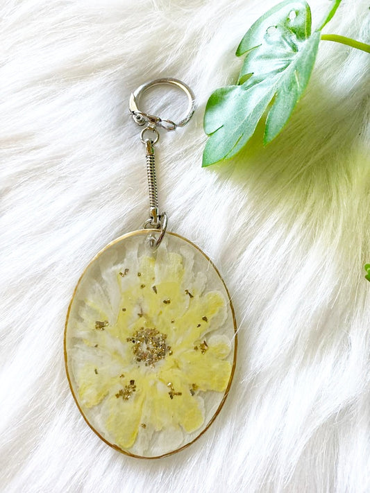 Yellow Floral Keychain