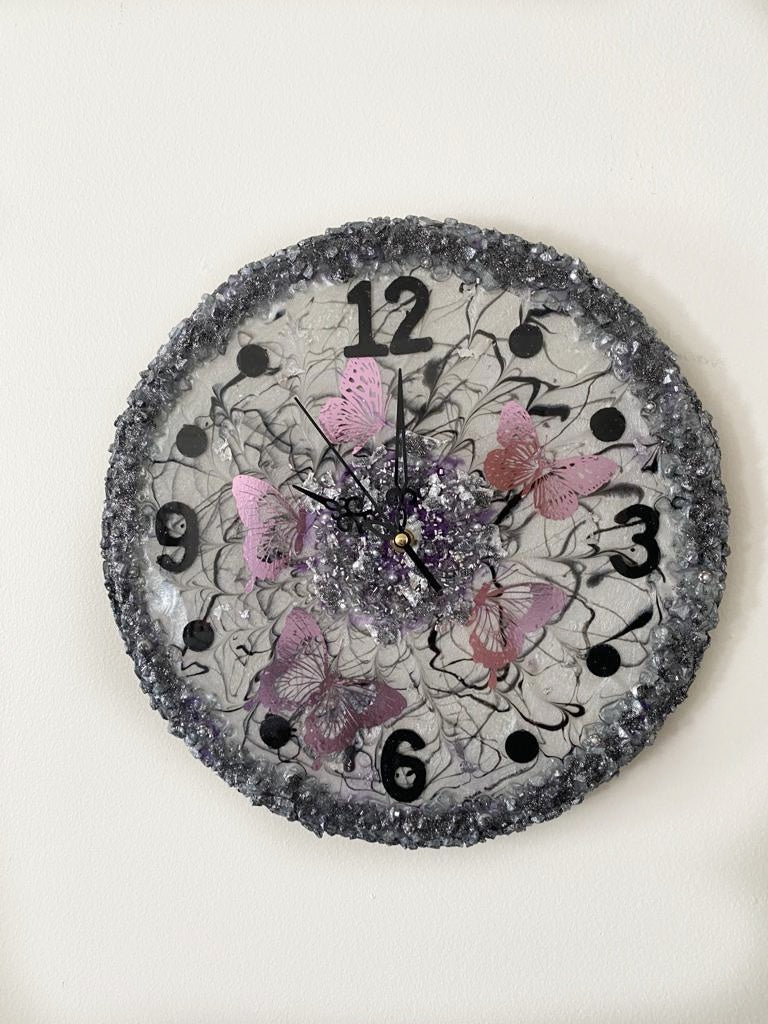 Butterfly Resin Clock